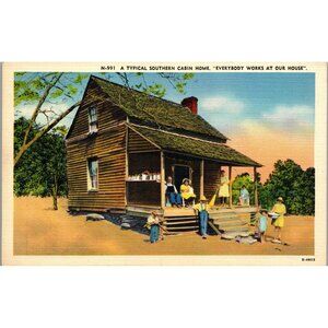Postcard, A Typical Southern Cabin Home, 1930s, Vintage,